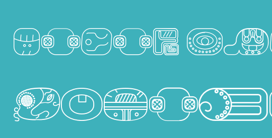 mayan glyphs outline