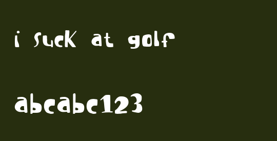 I suck at golf