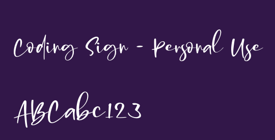 Coding Sign - Personal Use