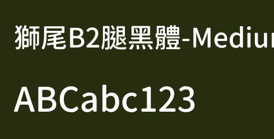 獅尾B2腿黑體-Medium
