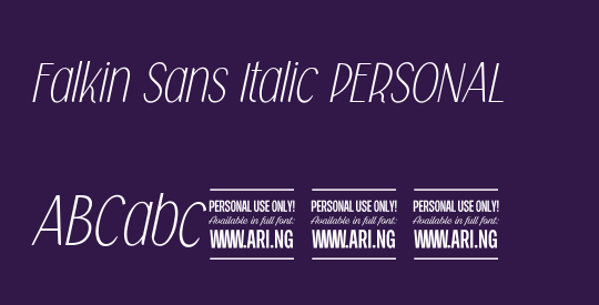 Falkin Sans Italic PERSONAL