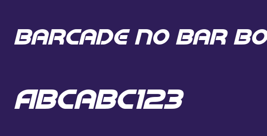 Barcade No Bar Bold Italic
