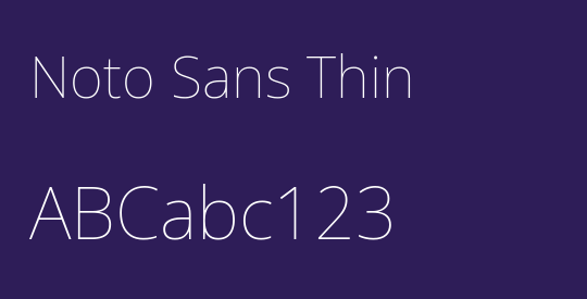 Noto Sans Thin