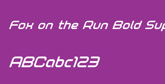 Fox on the Run Bold Super-Italic