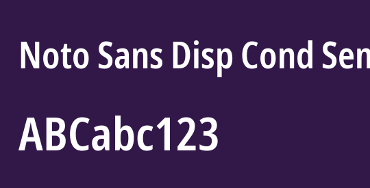 Noto Sans Disp Cond SemBd