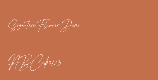 Signature Flavour Demo