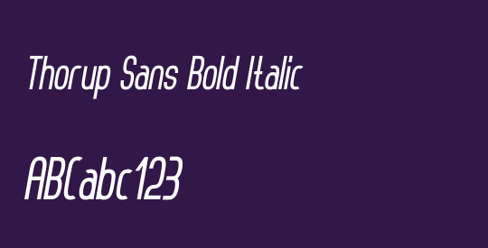 Thorup Sans Bold Italic