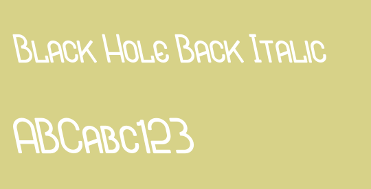 Black Hole Back Italic