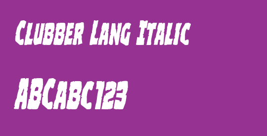 Clubber Lang Italic