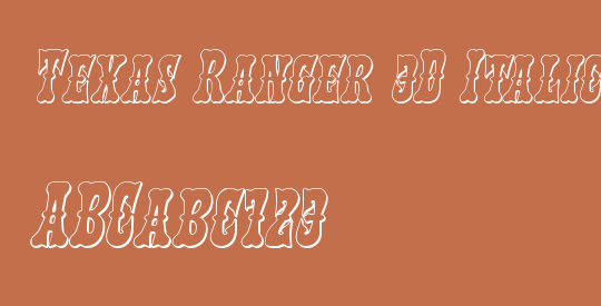 Texas Ranger 3D Italic