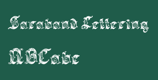 Saraband Lettering