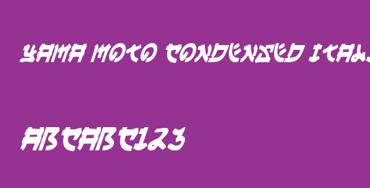 Yama Moto Condensed Italic