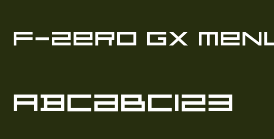 F-Zero GX Menu Font