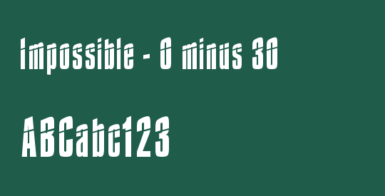 Impossible - 0 minus 30