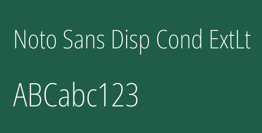 Noto Sans Disp Cond ExtLt