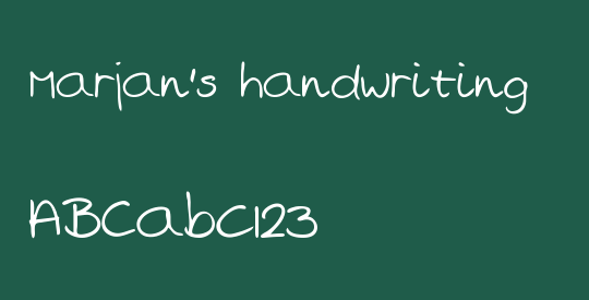 Marjan's handwriting