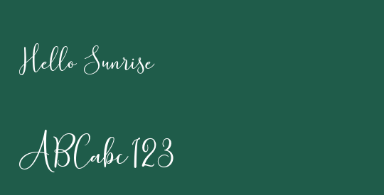 Hello Sunrise