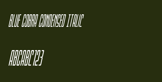 Blue Cobra Condensed Italic