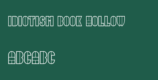 Idiotism Book Hollow