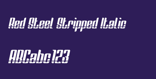 Red Steel Stripped Italic