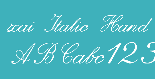 zai Italic Hand Calligraphy