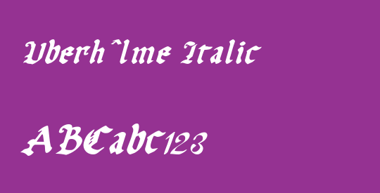 Uberhˆlme Italic