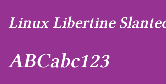 Linux Libertine Slanted