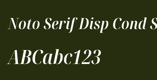 Noto Serif Disp Cond SemBd
