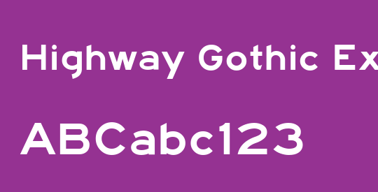 Highway Gothic Expanded