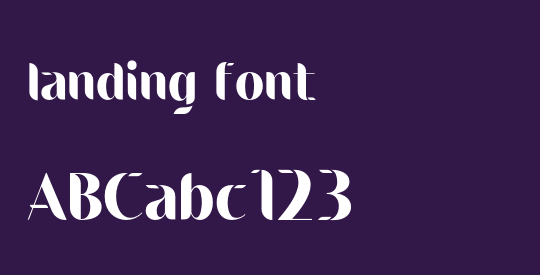 landing font
