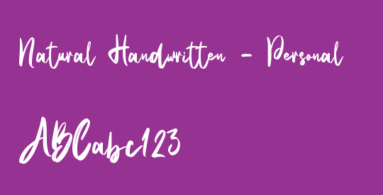 Natural Handwritten - Personal