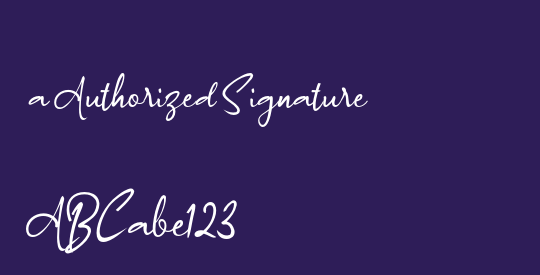 a Authorized Signature
