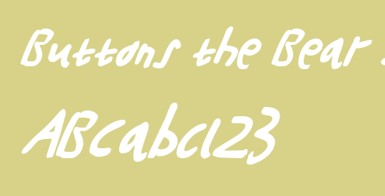 Buttons the Bear Italic