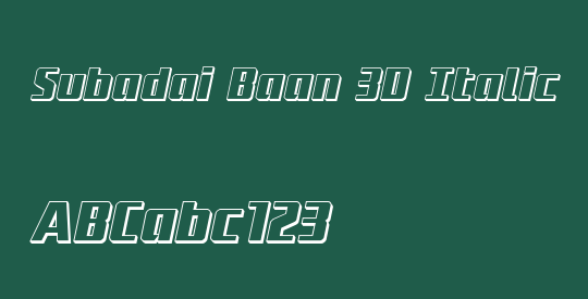 Subadai Baan 3D Italic