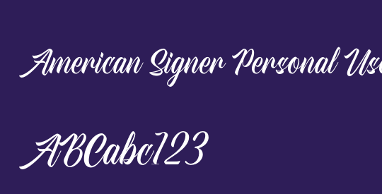 American Signer Personal Use