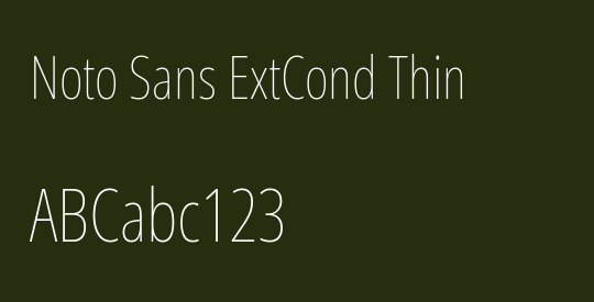 Noto Sans ExtCond Thin