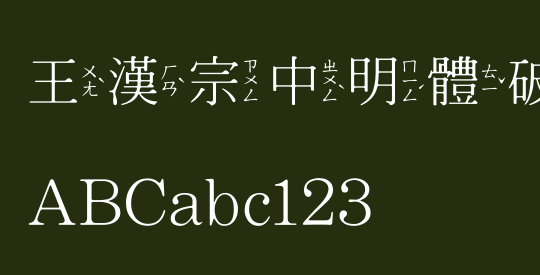 王漢宗中明體破音一