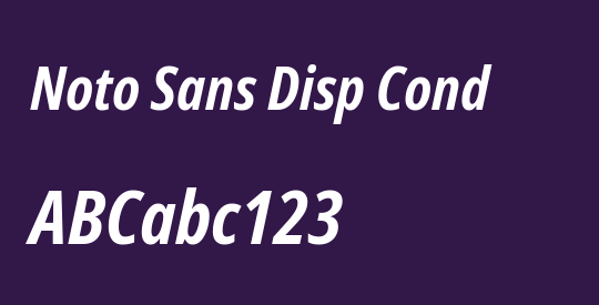 Noto Sans Disp Cond