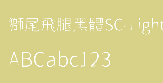 獅尾飛腿黑體SC-Light