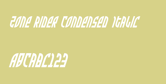 Zone Rider Condensed Italic