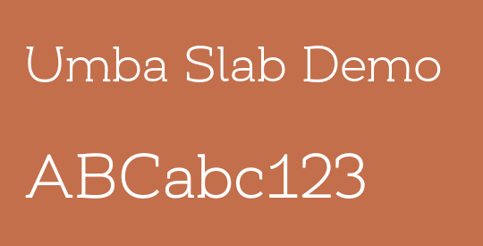 Umba Slab Demo