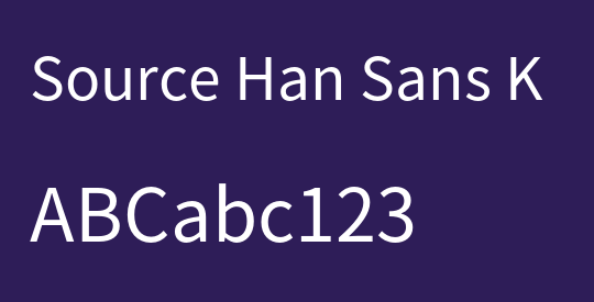 Source Han Sans K