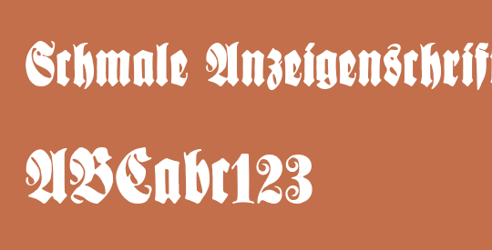 Schmale Anzeigenschrift