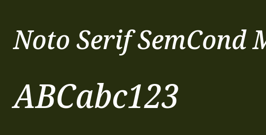 Noto Serif SemCond Med