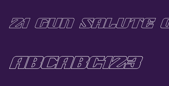 21 Gun Salute Outline Italic
