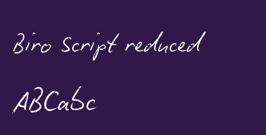 Biro Script reduced