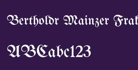 Bertholdr Mainzer Fraktur