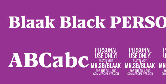 Blaak Black PERSONAL USE