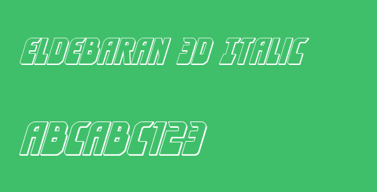 Eldebaran 3D Italic
