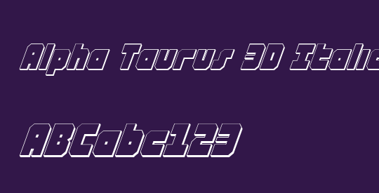 Alpha Taurus 3D Italic